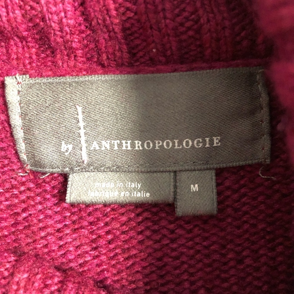 Anthropologie purple burgundy turtle neck knit sweater medium - Picture 3 of 4
